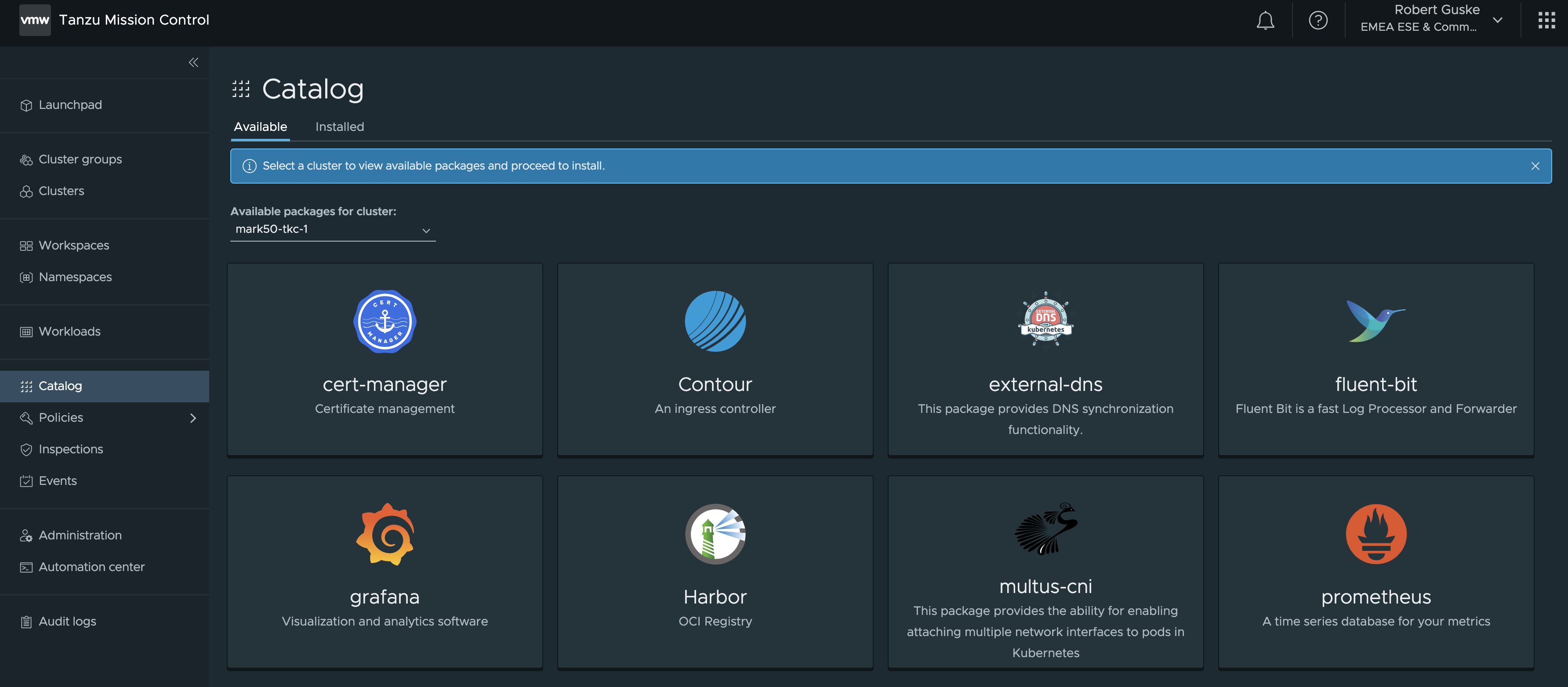 Deploying Tanzu Packages using Tanzu Mission Control Catalog - Robert Guske